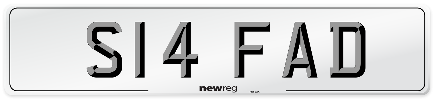 S14 FAD Number Plate from New Reg